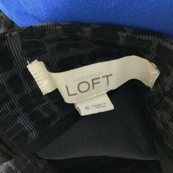 Ann Taylor LOFT Black Gray Crosshatch Pattern Pencil Straight Skirt Women Size 8 - Picture 4 of 5
